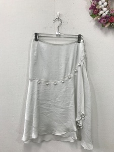 1418 lady's [ sunauna world new goods price Y27,000 ] design flair skirt size :38 color : eggshell white 