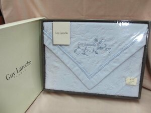 gila Rossi .Guy Laroche collar attaching blue group cotton blanket 140×200 unused goods 