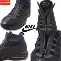 希少■NIKE AIR MAX95 SNEAKER BOOT 完売品◆ナイキ エアマックス スニーカー ブーツ フロントジップ 厚底ソール ダッドシューズ ブラック_画像7