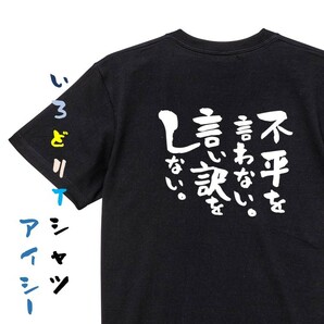 名言系半袖Tシャツ【不平を言わない。言い訳をしない。】おもしろTシャツ　黒色Tシャツ