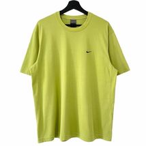 ■激レア■00s NIKE ライムグリーン 刺繍 Tシャツ L XL相当 ナイキ ワンポイント 90s ビンテージ_画像1