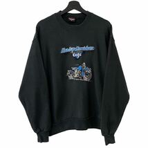 ■激レア■90s HARLEY DAVIDSON CAFE スウェット L ハーレー ダビッドソン カフェ バイク USA製 Tシャツ ビンテージ_画像1