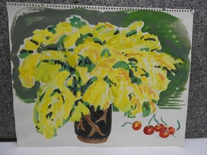 Art hand Auction S-52 ☆ Ryoko Takemura watercolor painting (sheet) Title unknown, still life painting / Former Takarazuka Revue Kaga Aoi (^00TK24B, Artwork, Painting, Pastel drawing, Crayon drawing