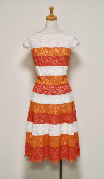 TADASHI SHOJI　タダシショージ　IVORY, ORANGE, & RED　ワンピース　「２ 」/ ９号程度