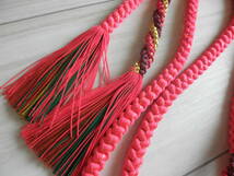 振袖用　帯揚げと帯締めセット　正絹　総絞り　濃い明るいピンク　成人式_画像2