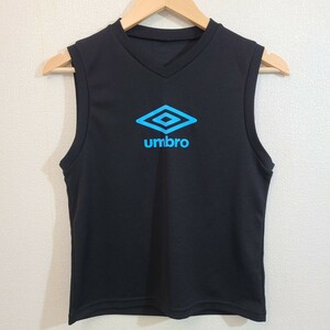 ★UMBRO/ アンブロ/ボーイズ/150cm/ タンクトップ/ブラック/ロゴ/サッカー/Vネック/トップス