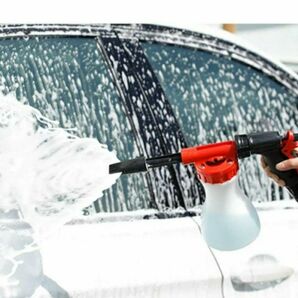 便利で　女性にも　大人気　 散水洗車 洗車フォームガン　髙発泡　レッド