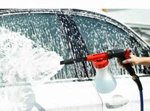 便利で　女性にも　大人気　 散水洗車 洗車フォームガン　髙発泡　レッド