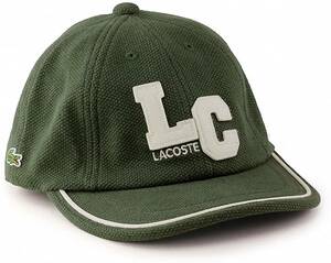 * Lacoste classical deer. . cap free khaki hat CAP made in Japan cotton badge size adjustment possibility 