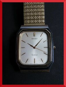 美品 セイコー SEIKO ドルチェ Dolce 超硬ケース クォーツ 3針 7741-5130 男性用 メンズ 腕時計 V312 稼働品