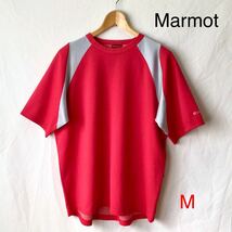 Marmot マーモット Tシャツ トップス M スポーツ トレーニング 速乾Tシャツ ドライTシャツ ジム トレッキング ジョギング ランニング 赤_画像1