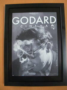 シブい！ジャン=リュック・ゴダール 額装 ポスター風 額A4サイズ 印刷物B5(約18×26㎝) GODARD CINEMA Jean-Luc Godard 勝手にしやがれ