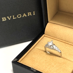 BVLGARI[ BVLGARY ] Corona ring diamond 0.3ct ring PT950 platinum 8 number polished [ used ].... department turtle have shop 5665