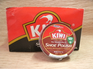 KIWI SHOE POLISH BROWN 茶　靴墨　ワックス　45ml　