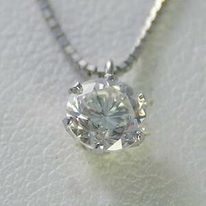 ダイヤモンド ネックレス プラチナ 一粒 0.6ｃｔ 鑑定書付 0.650ct Gカラー SI2クラス 3EXカット H&C CGL TOR0925-6p KDP*P