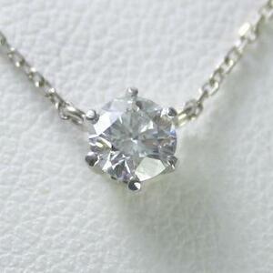 ダイヤモンド ネックレス プラチナ 一粒 0.4ｃｔ 鑑定書付 0.420ct Dカラー VVS2クラス 3EXカット H&C CGL TOR0885-6pp KDP*P