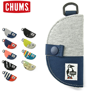 CHUMS половина moon чехол для ключей AGC Sweat Nylon серый × темно-синий GYBN Half-moon Key Case. вода,. грязный обработка отделка Asahiguard E-SERIES