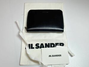 JIL SANDER　ジルサンダー　2つ折りスモールジップウォレット　ブラック