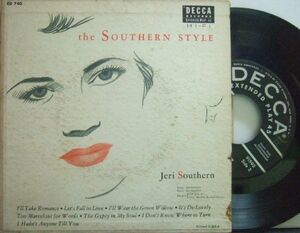 ３枚で送料無料【米Decca EP mono】Jeri Southern/The Southern Style (2EP)