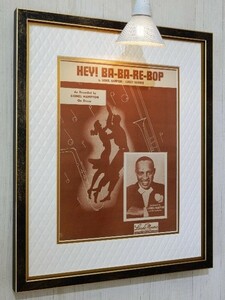 Art hand Auction Lionel Hampton/Partition originale 1946/Lionel Hampton/Hey Ba Ba Re Bop/Framed Jive Music Art Gumbo/Jazz Vibraphone, musique, Souvenir, souvenirs, photographier