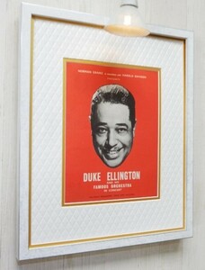 デューク・エリントン/UK コンサート・プログラム 1958 額装/Duke Ellington/JAZZ Concert Tour Programmes/レトロビンテージ/パンフレット