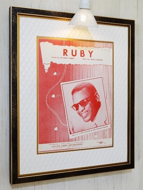 Ray Charles/Ruby Partitura original 1953/Ruby Gentry/Impresiones enmarcadas de Ray Charles/Gumbo Soul/Piano R&B Soul Display enmarcado, música, Recuerdo, Recuerdos, fotografía