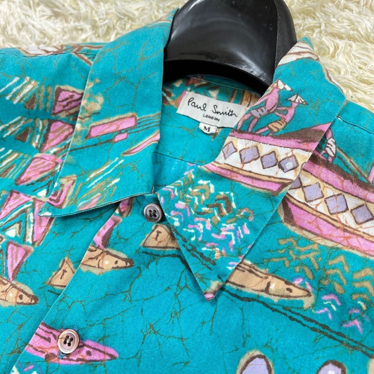 美品 ポールスミス【抜群の逸品】総柄 マリン柄 西洋 ヨット 海洋画