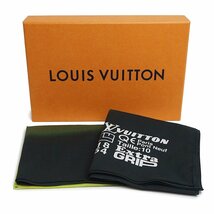 （中古）ルイ ヴィトン LOUIS VUITTON LV 3D バンダナ スカーフ コットン 100％ ブラック イエロー 黒 黄色 MP2312 箱付_画像2