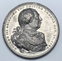 1820 イギリス ジョージ ３世 40.4mm レア 追悼記念 ホワイトメタル メダル アンティーク T ワイオン 英国_画像2