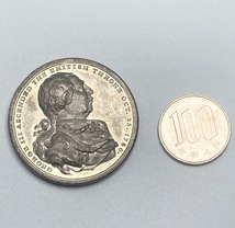 1820 イギリス ジョージ ３世 40.4mm レア 追悼記念 ホワイトメタル メダル アンティーク T ワイオン 英国_画像10