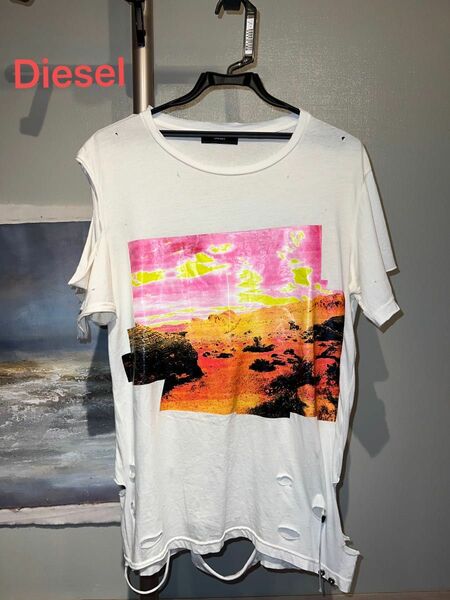 Diesel Tシャツ トップス オーバーサイズ ダメージ ビッグシルエット