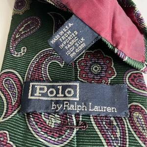 POLO by RALPH LAUREN（ ポロバイラルフローレン） 緑勾玉柄ネクタイ