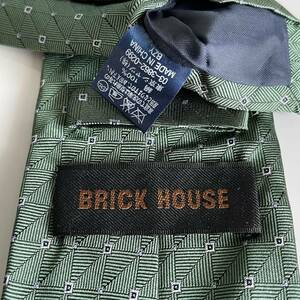 BRICK HOUSE by TOKYO SHIRT（ブリックハウス） 緑マイクロスクエアドットネクタイ