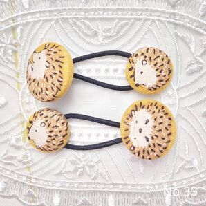 ハンドメイド くるみボタン ヘアゴム