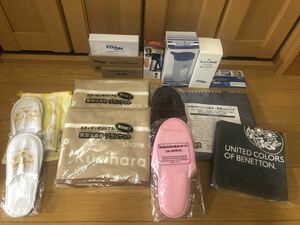  lucky bag 17 point daily necessities disaster prevention goods e Dion Novelty kalabina Logo slide slippers Benetton EDION chestnut . is .. blanket 