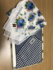 新品　箱入　イヴ・サンローラン　ハンカチ2枚　YSL 薔薇　バラ　ブランドハンカチ