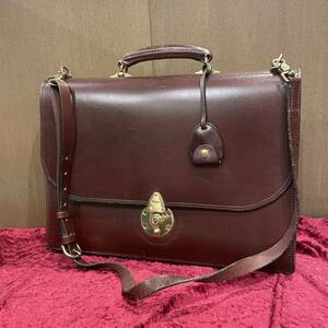  rare fine quality W&H GIDDENgiten leather original leather 2way briefcase business bag 