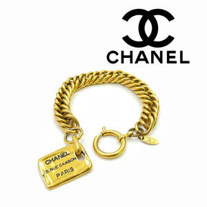 CHANEL シャネル ゴールド ドッグタグ チェーン ブレスレット size 19cm 715004