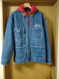 supreme サイズL 17AW Hooded Chore Coat デニム ジャケット denim jacket