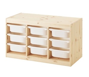 * IKEA Ikea * TROFAST Toro fast storage combination, light white stain pine, white child toy <94x44x53 cm>2h