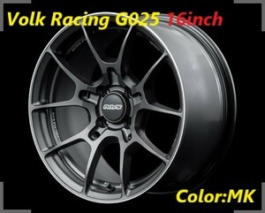 【納期要確認・追加サイズ】Volk Racing G025 SIZE:6.5J-16 +38(F2) PCD:100-4H Color:MK ホイール2本セット