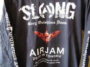 送料込み 美品古着　ロングTシャツ　SLANG スラング　AIR JAM'12限定 バックプリント有り オフィシャル　長袖Tシャツ　黒色