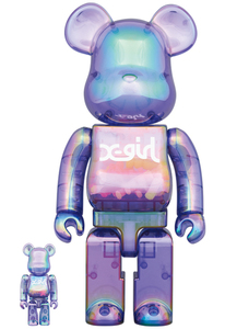 BE@RBRICK X-girl CLEAR PURPLE 100% & 400% 新品 国内正規品 ベアブリック エックスガール クリア パープル