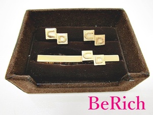  Christian Dior Christian Dior necktie pin cuffs set Gold plating tiepin cuff links [ used ]ba2373