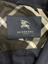 【春秋】BURBERRYLONDON バーバリーロンドン レディース38 フード付き 綿ブルゾン 綿コート ネイビー フード取り外し可能_画像5