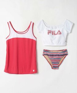 9号Ｍサイズ FILA 水着 3点セット　タンクトップ＆ミニＴ風ビキニ 新品　赤＆白　送料無料　匿名配送　即決