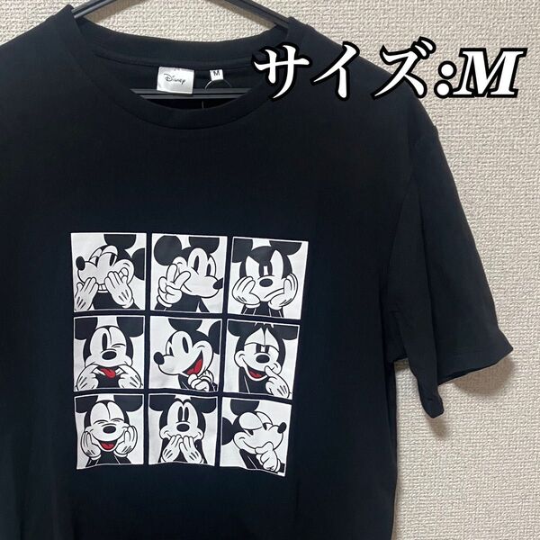 【新品タグ付き】ディズニー　ミッキーマウス　ミッキー　半袖　tシャツ M 黒　メンズ　レディース　プリントtシャツ 