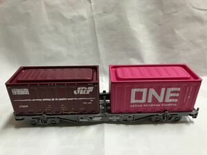 コキ　コンテナ　JR貨物　えんじ色　ONE ピンク貨物列車　鉄道模型　JRF