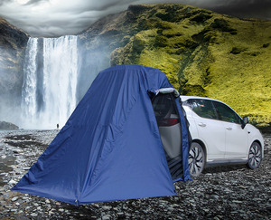 車に連結バックドアテント EVに最適 キャンプテント ポール無しDタイプ 車中泊テント 車カーサイドタープ リアゲートタープ カーテン