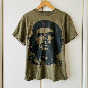 H3714cu アメリカ製 ALSTYLE APPAREL アルスタイルアパレル CHE GUEVARA チェ・ゲバラ サイズM メンズ 半袖Tシャツ カーキ USA製 